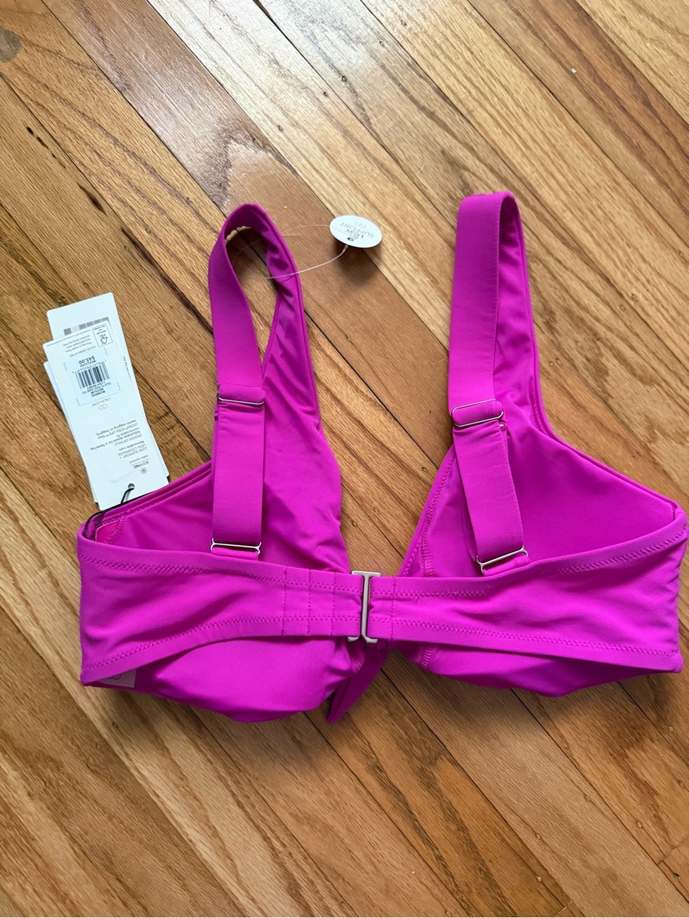 New With Tags CALIA by Carrie Underwood Knot-Front Bikini Top - Bright Magenta - Picture 2 of 4